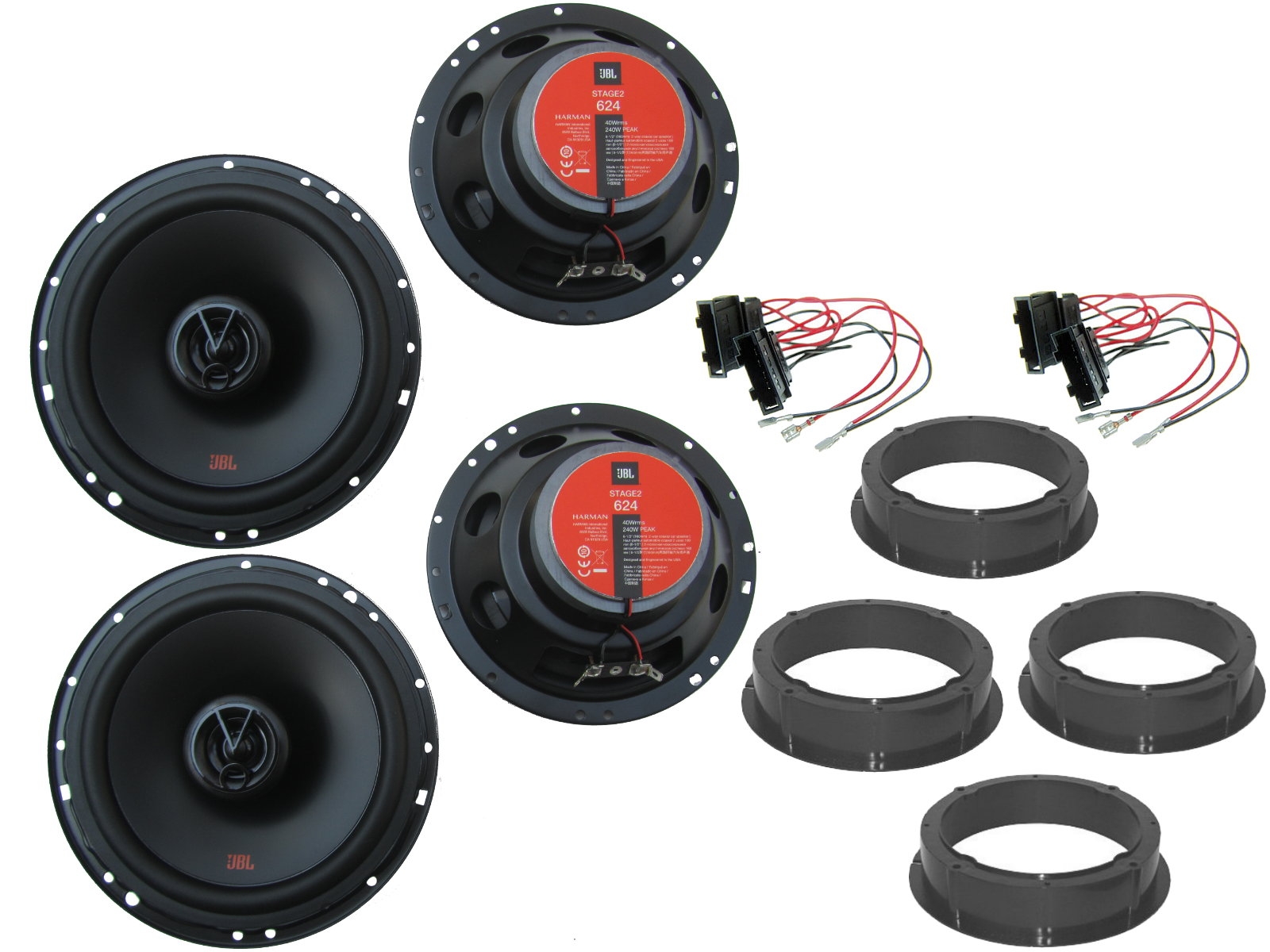 Golf 4 Lautsprecher Hinten Nachrüsten 3 Türer JBL für VW Golf 4 IV bis 2010 Komplett Set Lautsprecher Vorne Hinten